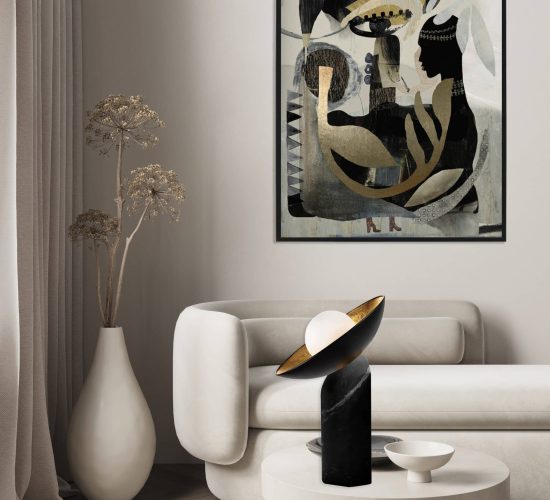 Modern minimalism, scandinavian style living room interior, mockup poster, 3d render, 3d illustration
